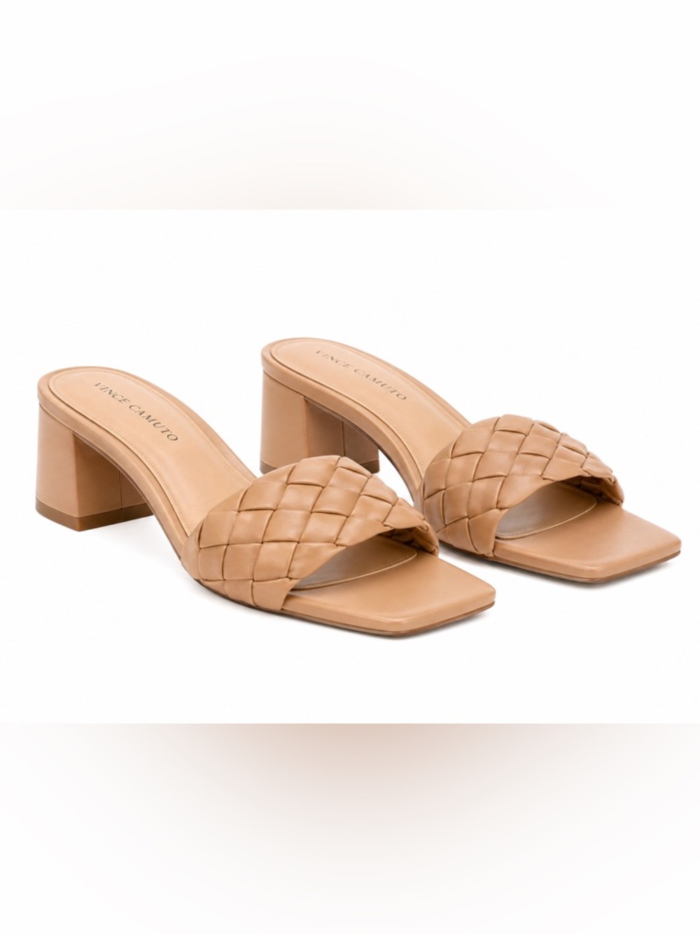 Vince Camuto Tan Braided Mules
